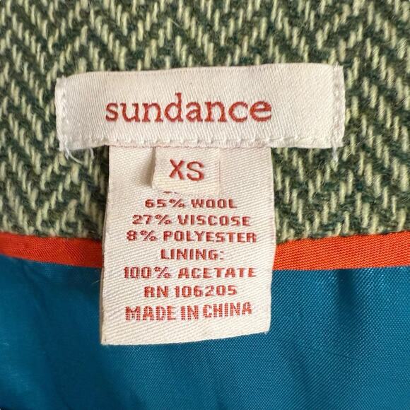 Sundance Wool Blend Vest Women's Herringbone Tweed XS Green Academia Preppy Prep - Picture 3 of 7